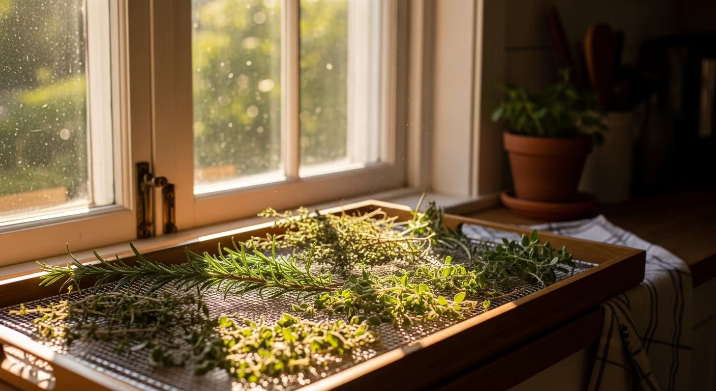 El secado de hierbas frescas al sol es un método tradicional que permite conservar su aroma y aprovecharlas durante todo el año en distintas recetas. (Imagen Ilustrativa Infobae)