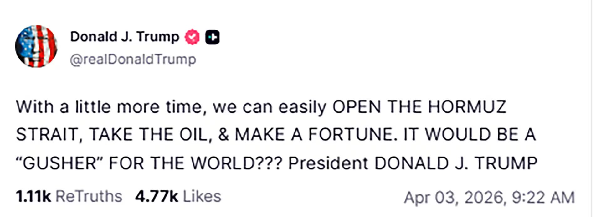 El mensaje de Donald Trump