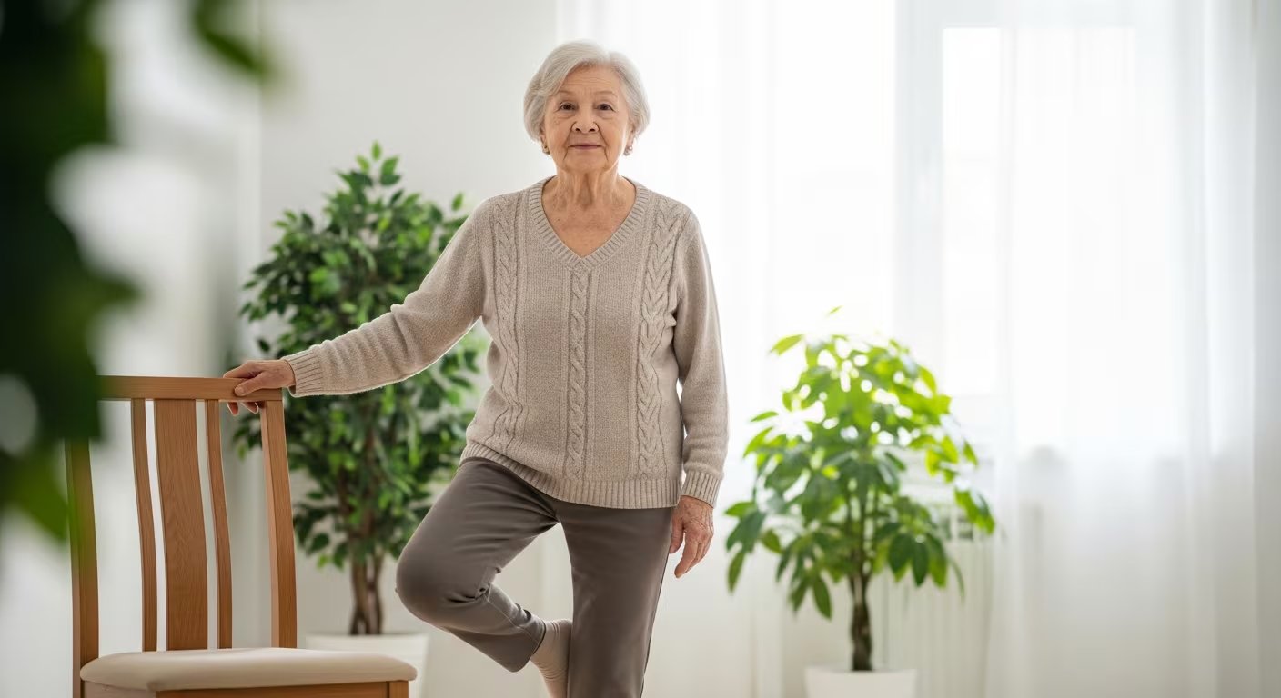 El uso de una silla firme y sin apoyabrazos garantiza seguridad y estabilidad durante la práctica de yoga en silla (Imagen Ilustrativa Infobae)