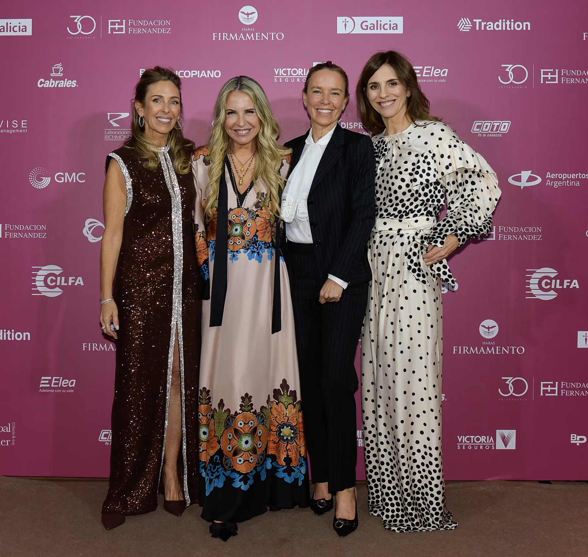 Mariana Bagó; Connie de Piuma, prosecretaria de la Fundación Fernández; Josie Bridge, empresaria gastronómica; Florencia Anzorreguy, vocal de la Fundación Fernández