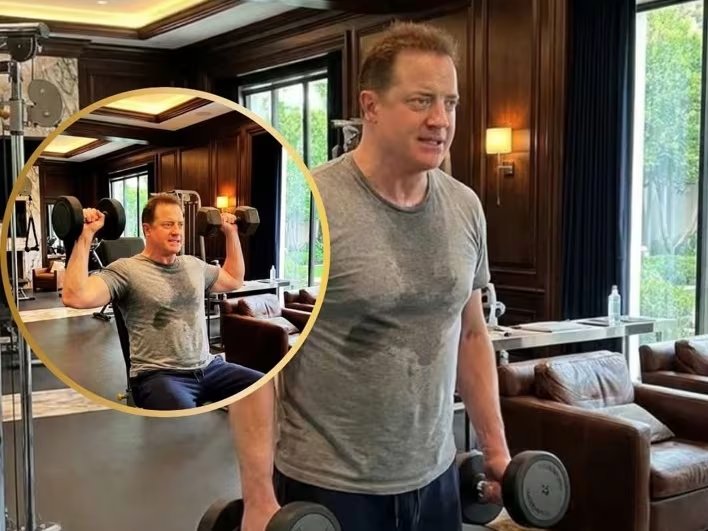 Entre rutinas de fuerza, sesiones de combate y mucho sudor, Brendan Fraser desafía el paso del tiempo y prepara el cuerpo para retomar uno de sus papeles más icónicos (@pressplaymex)