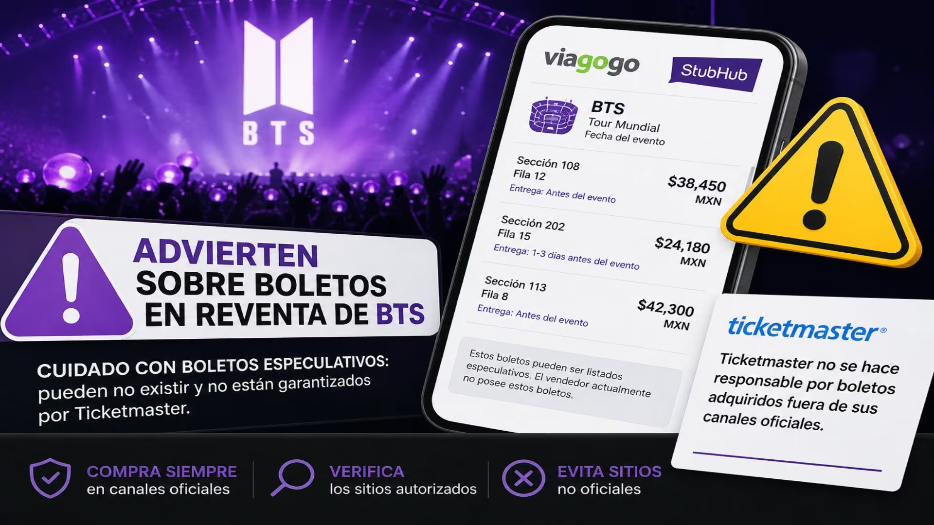 Tras el agotarse las entradas, aumentan los listados en reventa; Ticketmaster aclara que no se hace responsable por compras fuera de sus canales oficiales