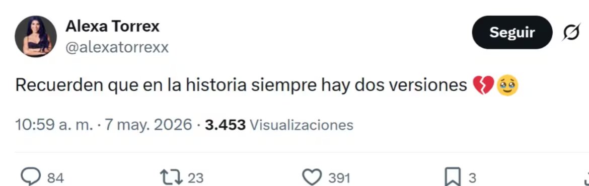 Alexa Torrex, en medio de la polémica, optó por responder con un mensaje en el que recordó que 