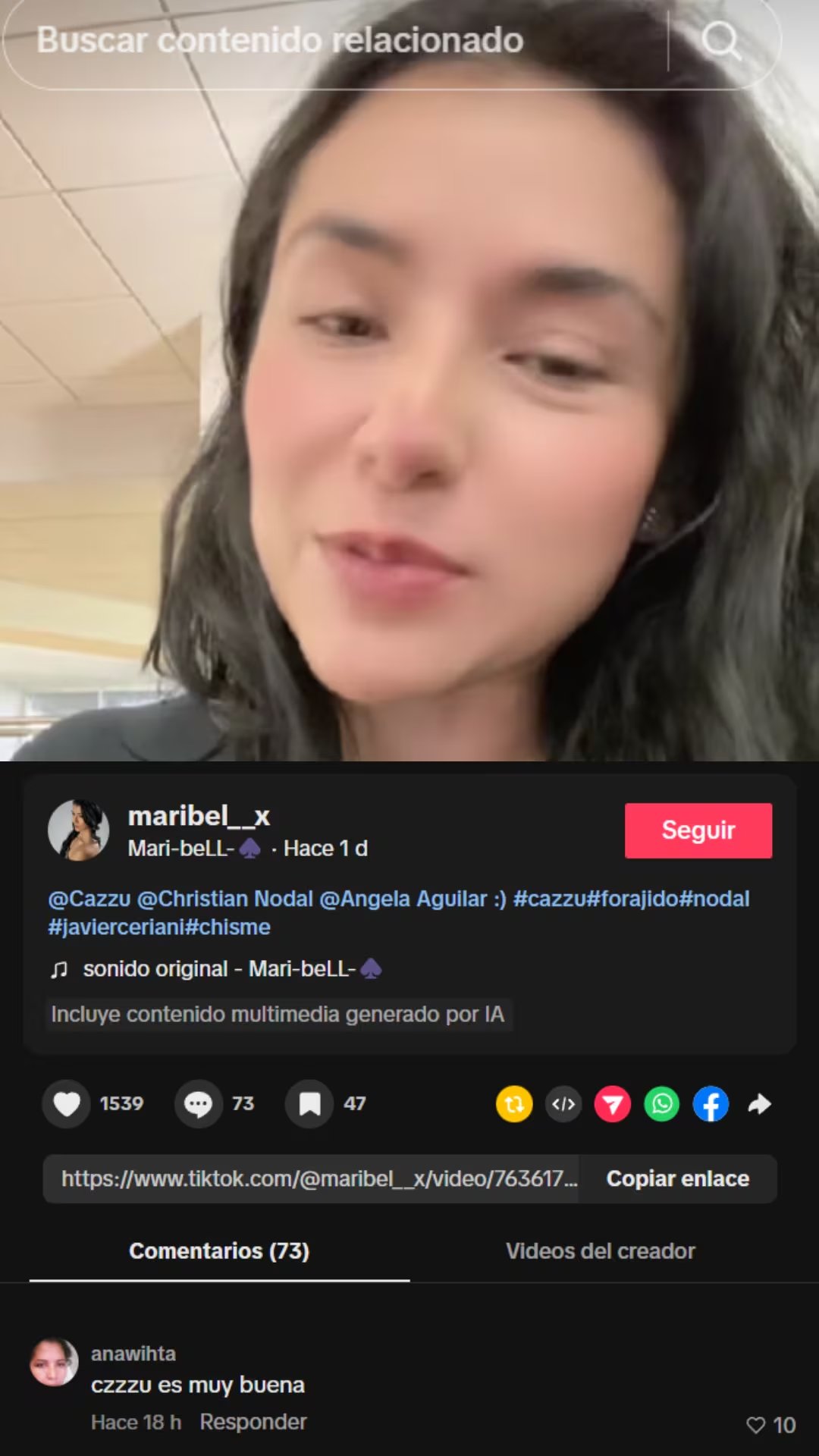 Una tiktoker en un video viral acusa a Javier Ceriani de aceptar pagos de Cazzu para dañar la reputación de Christian Nodal en medio de la controversia. (TikTok)