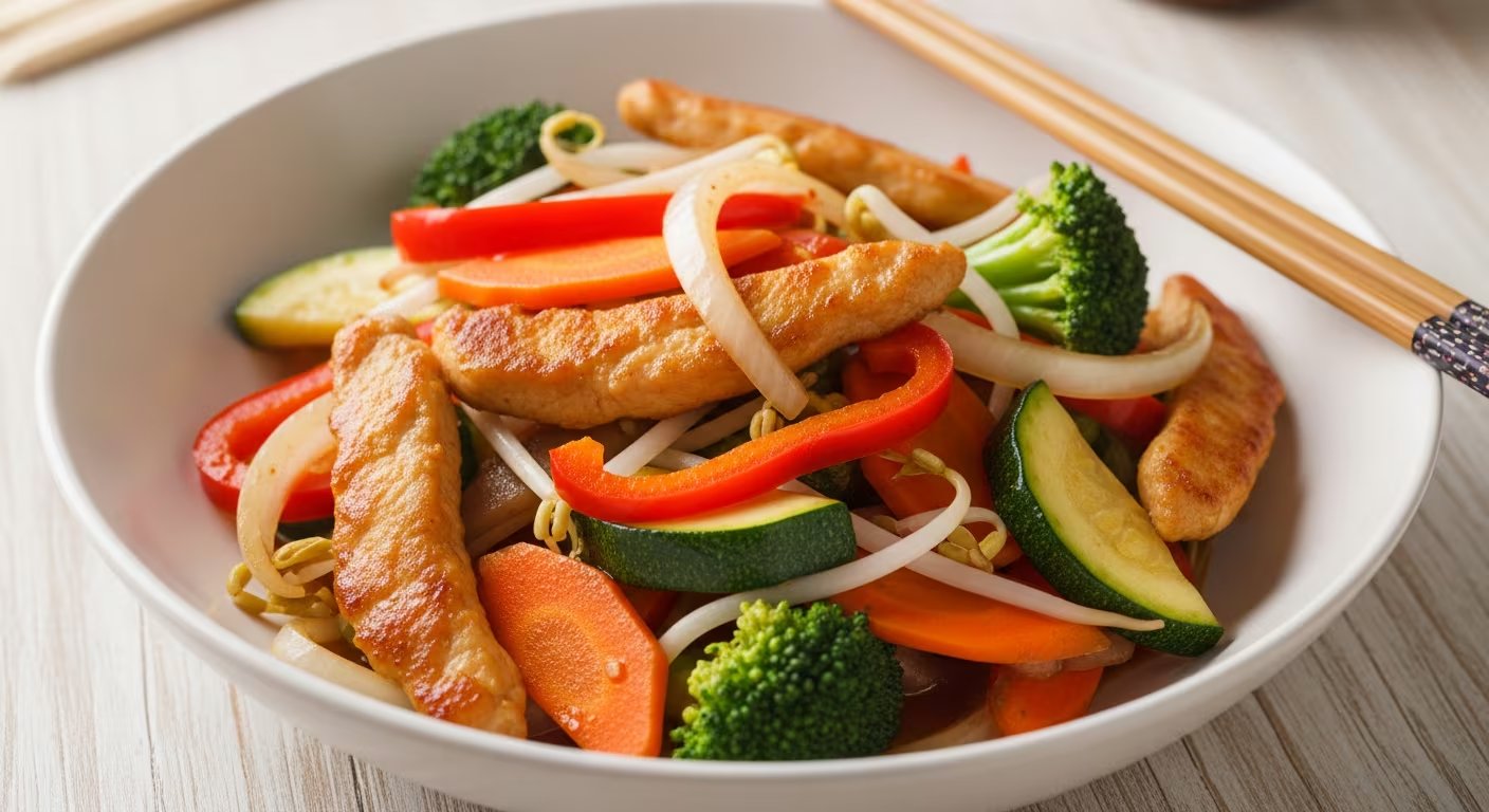El chop suey de pollo permite aprovechar vegetales de estación y se convierte en un plato saludable, liviano y lleno de color en menos de media hora (Imagen Ilustrativa Infobae)