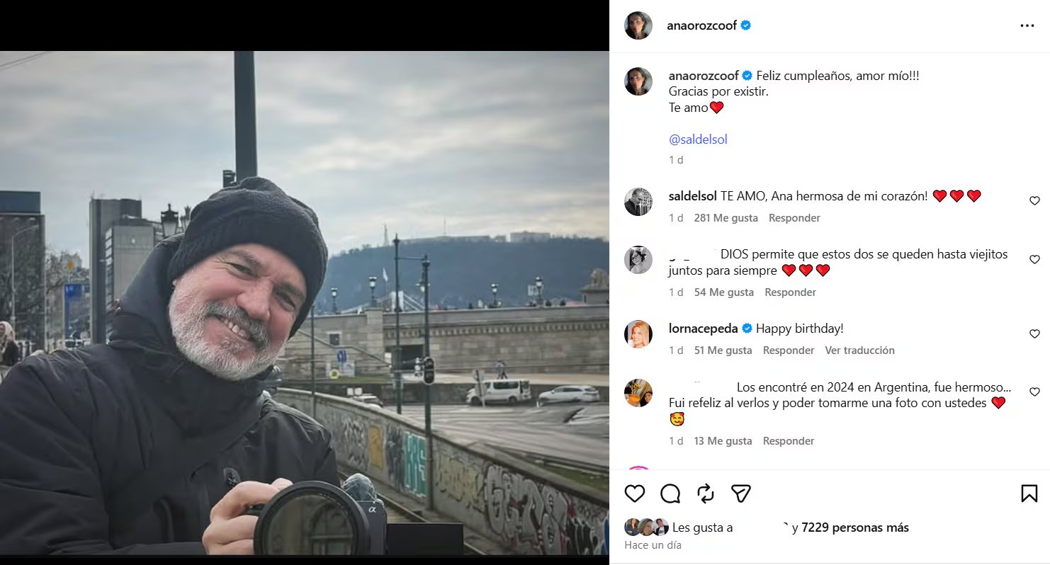 El mensaje público de Ana María Orozco a Salvador del Solar desata una ola de reacciones entre fans y figuras del espectáculo latinoamericano. (Instagram Ana María Orozco)