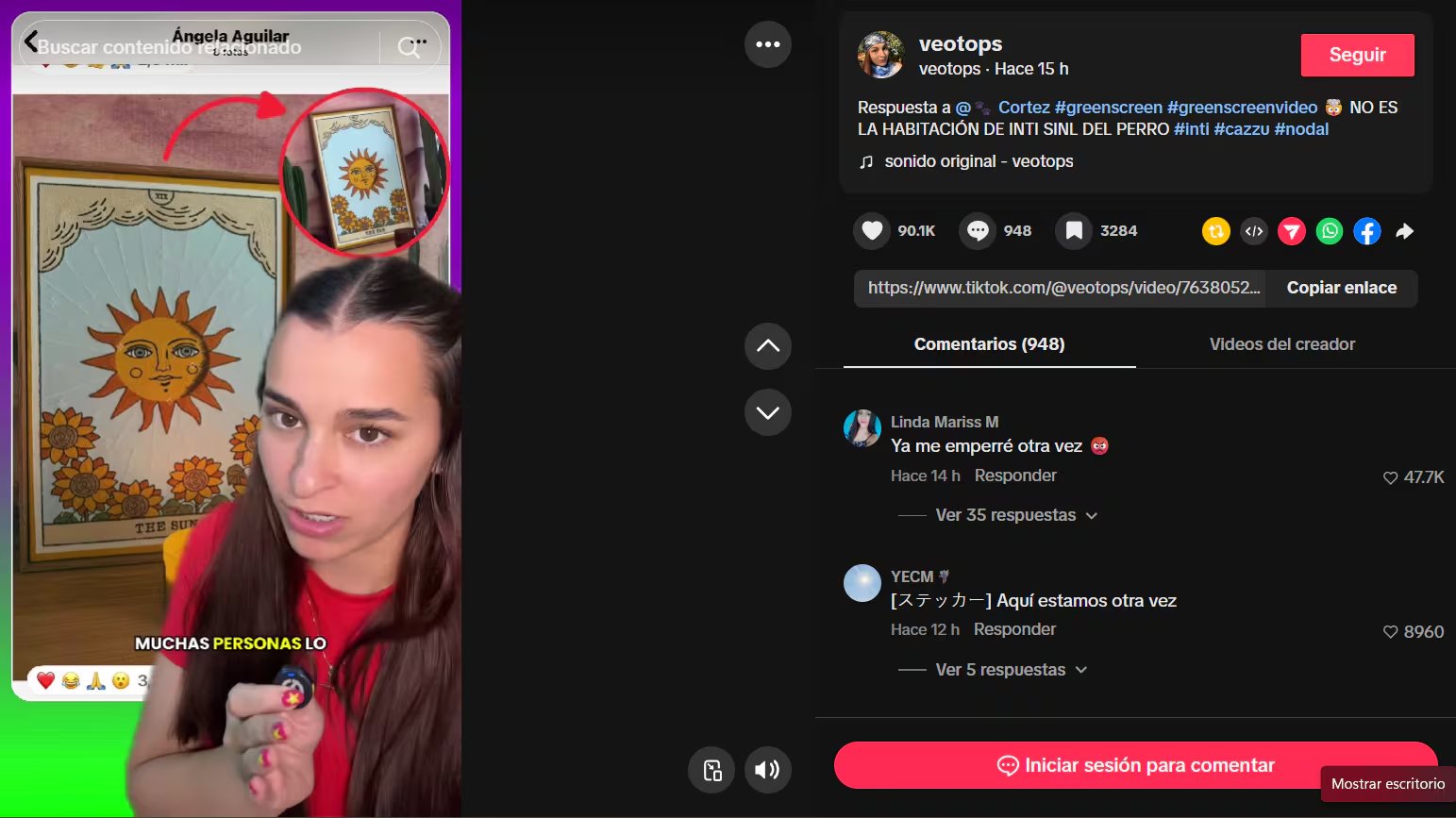 Una usuaria de TikTok compartió antiguas publicaciones de Ángela Aguilar. (Captura de pantalla: TikTok)