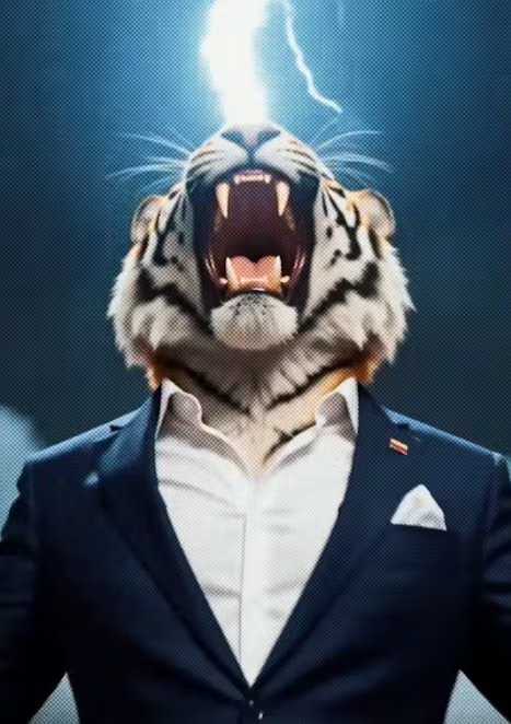 Abelardo de la Espriella utilizó la IA para transformarse en un tigre.