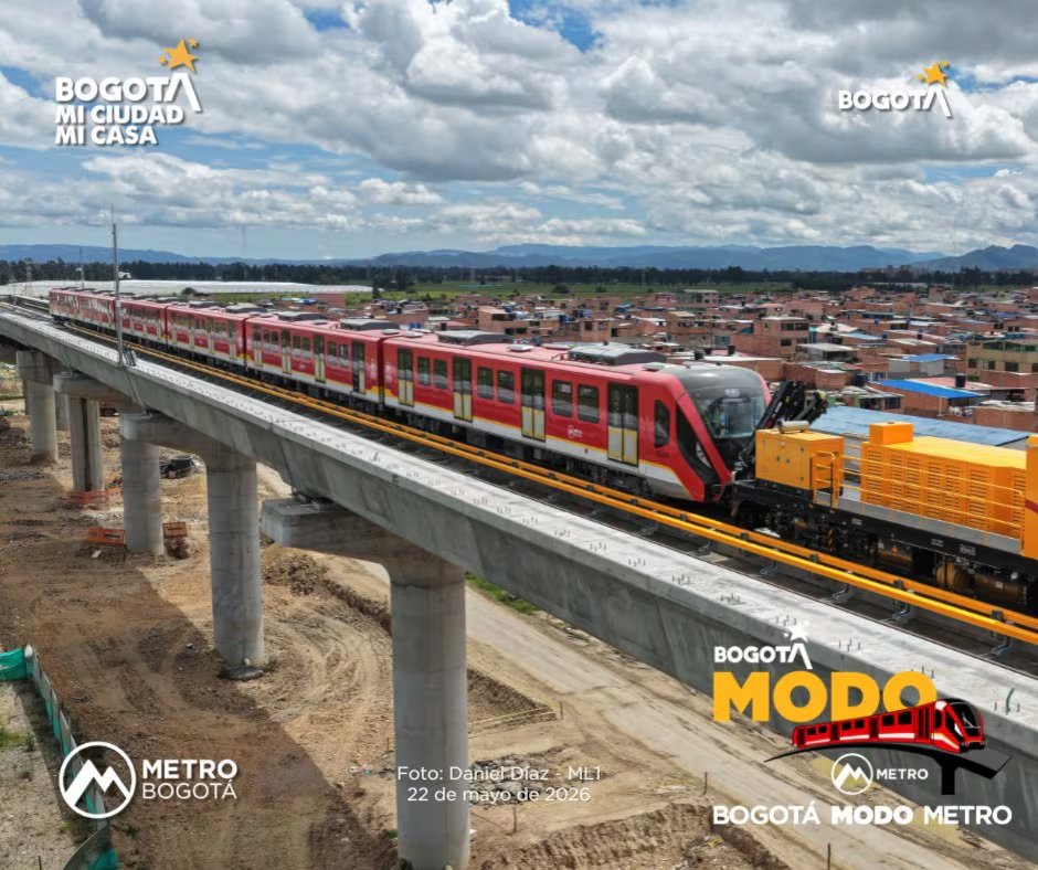 El ensayo exitoso en el viaducto de Bosa anticipa la siguiente etapa de pruebas automáticas antes de la apertura comercial del sistema - crédito Daniel Díaz / Metro de Bogotá