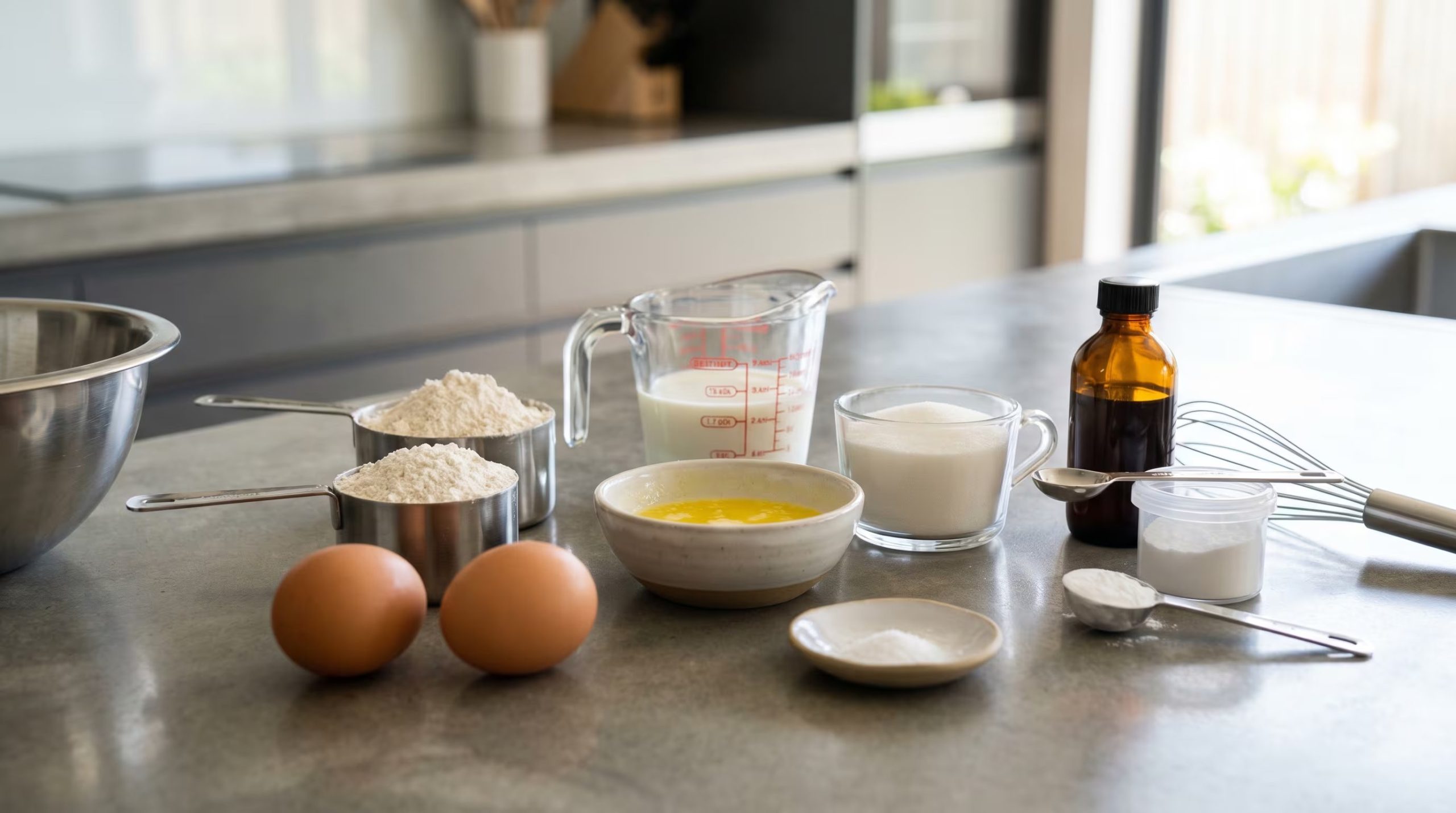 La mezcla de ingredientes como harina, huevos, leche y mantequilla garantiza una textura aireada y dorada en cada wafle - crédito (Imagen Ilustrativa Infobae)