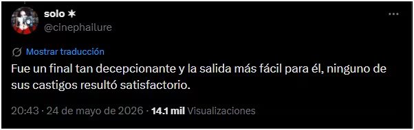 El final de Nate Jacobs fue decepcionante para algunos fans. (X)