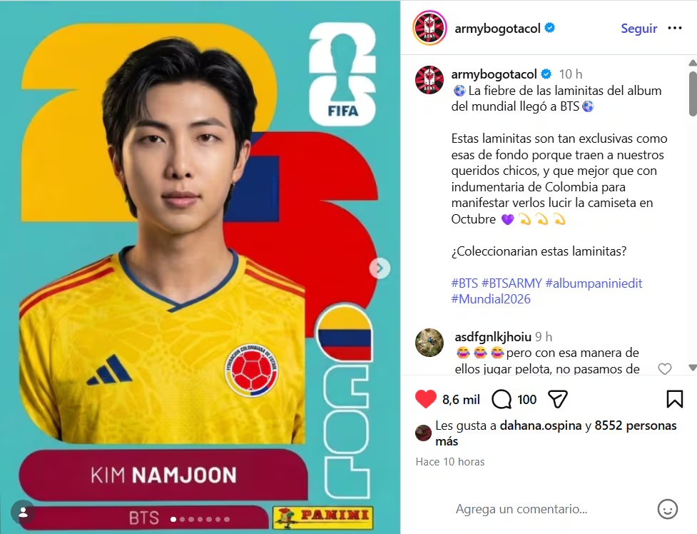 La tendencia fue compartida por la cuenta de fans Aymys Colombia - crédito @armybogotacol/Instagram