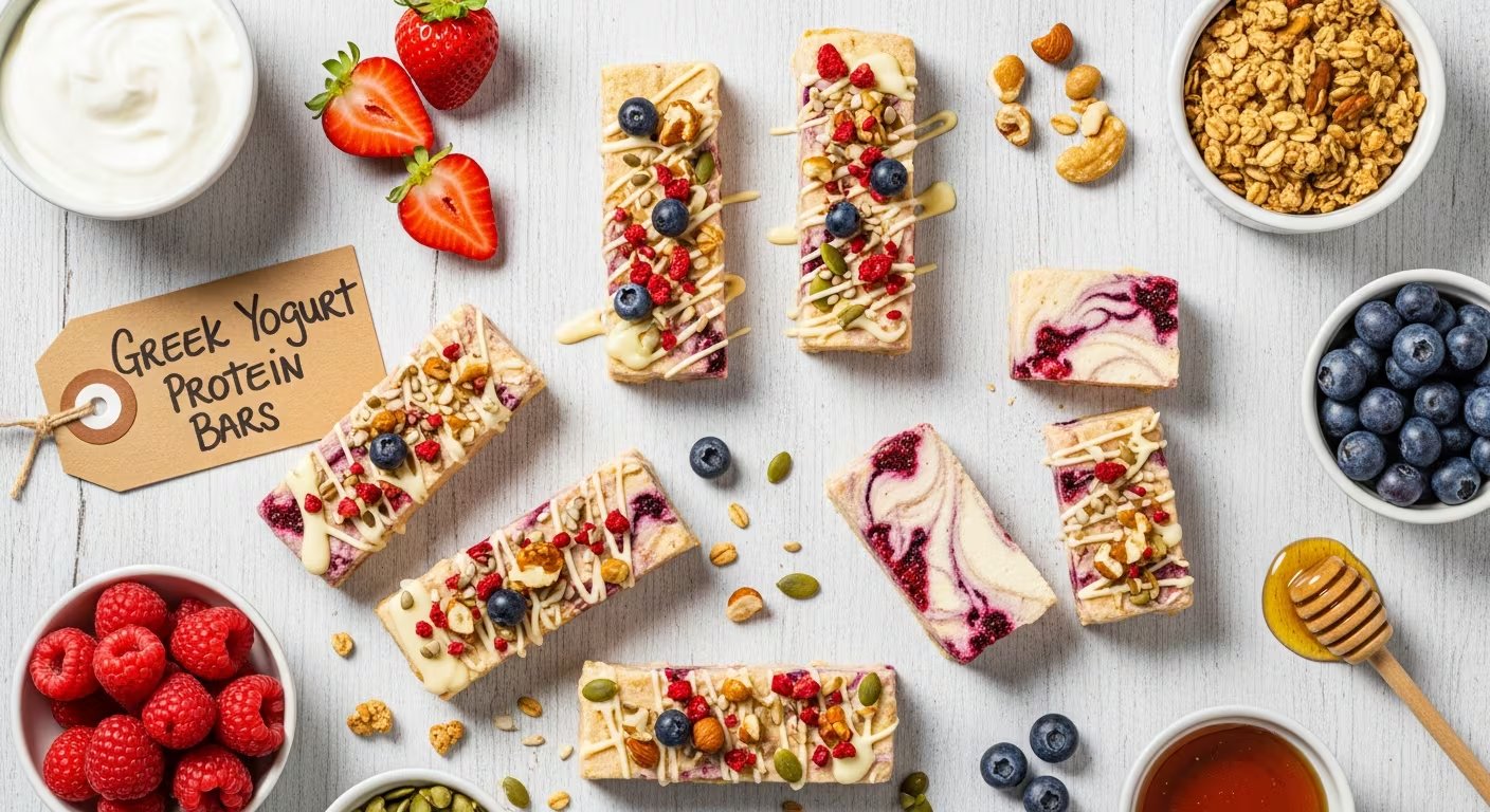 Esta receta de barritas de yogur griego resulta versátil y fácil de preparar, ideal para el desayuno, la merienda o después de entrenar. - (Imagen Ilustrativa Infobae)
