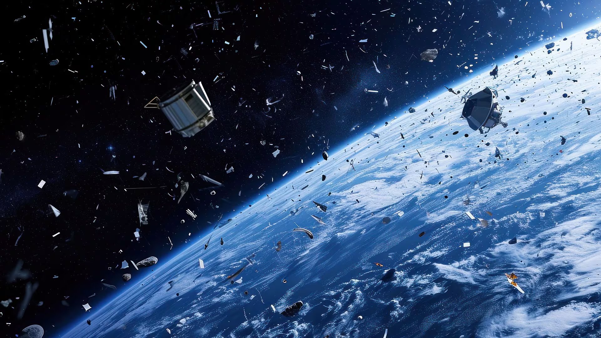 El área ocupada por la basura espacial está directamente relacionada con el número de colisiones previstas en el futuro según la ESA (Freepik)