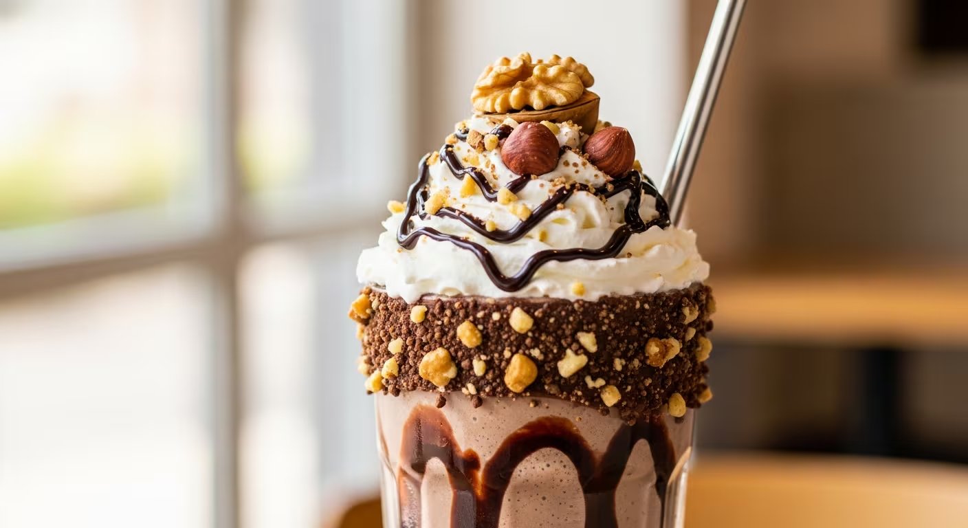 Disfrute de un cremoso batido de chocolate con nuez y avellana, una bebida deliciosa que conquista cualquier momento del día. (Imagen Ilustrativa Infobae)