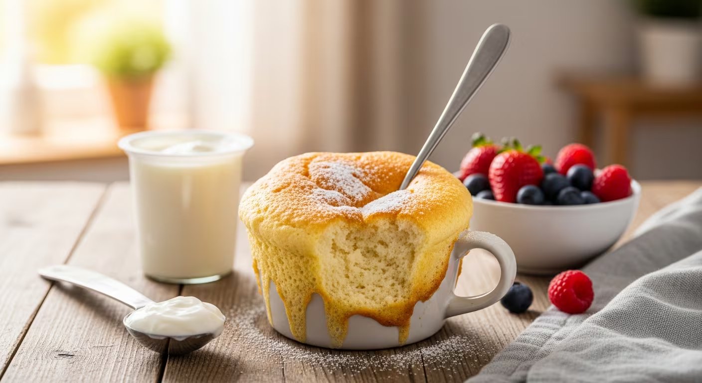La combinación de yogur natural, huevo, azúcar, harina y vainilla hace de este bizcocho una alternativa ligera y deliciosa para cualquier ocasión. (Imagen Ilustrativa Infobae)
