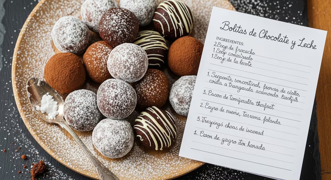 Refrigerar las bolitas de leche con chocolate por al menos 20 minutos antes de servir mejora la textura y potencia la integración de los sabores. - (Imagen Ilustrativa Infobae)