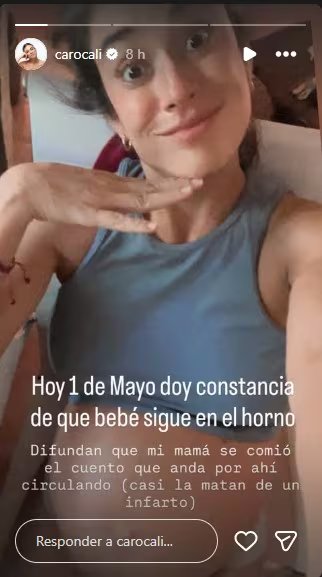 La actriz se tomó con cierta gracia los rumores infundados sobre su embarazo - crédito @carocali/Instagram