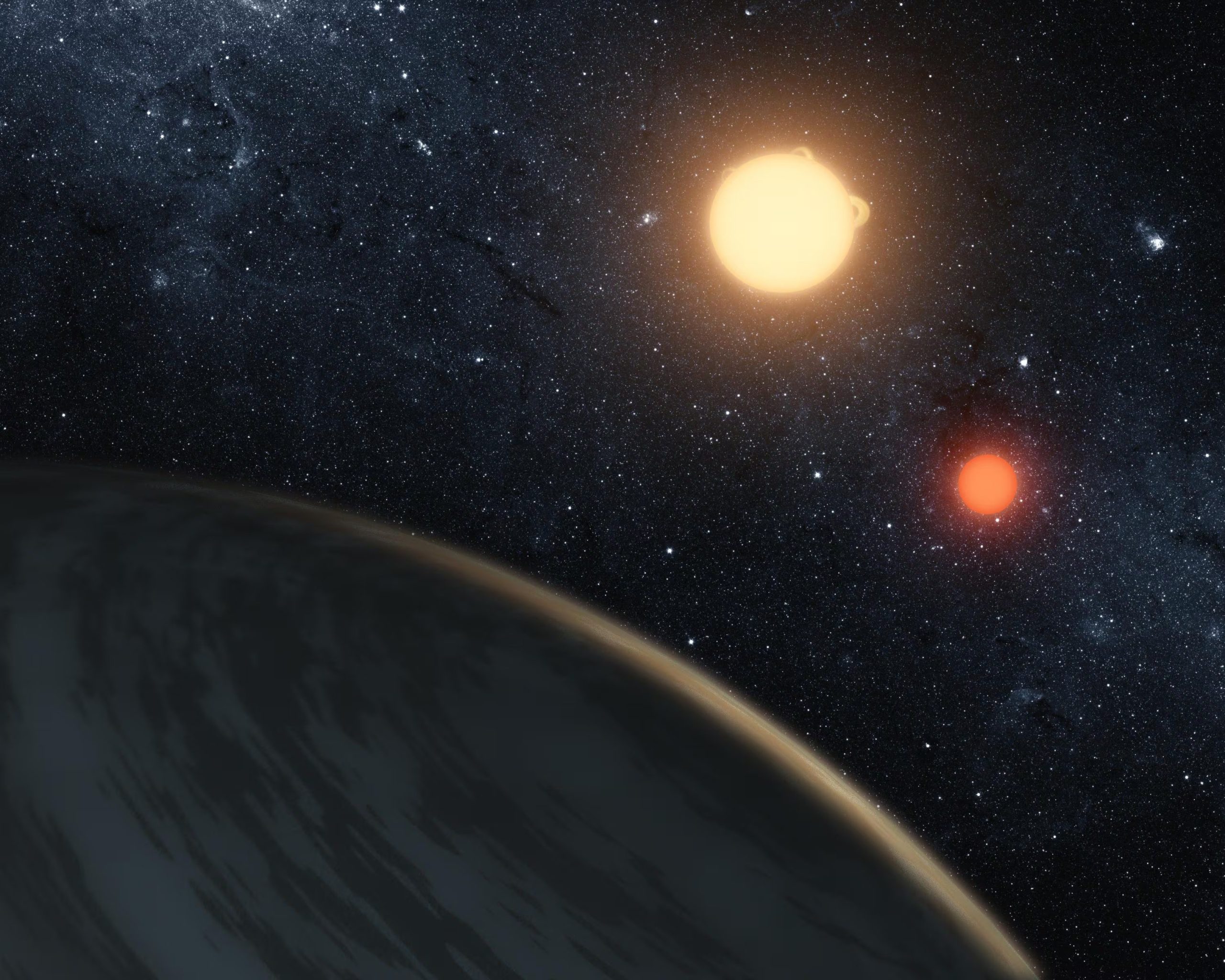 Los planetas circumbinarios orbitan dos estrellas y su existencia fue popularizada por la saga Star Wars y el planeta ficticio Tatooine