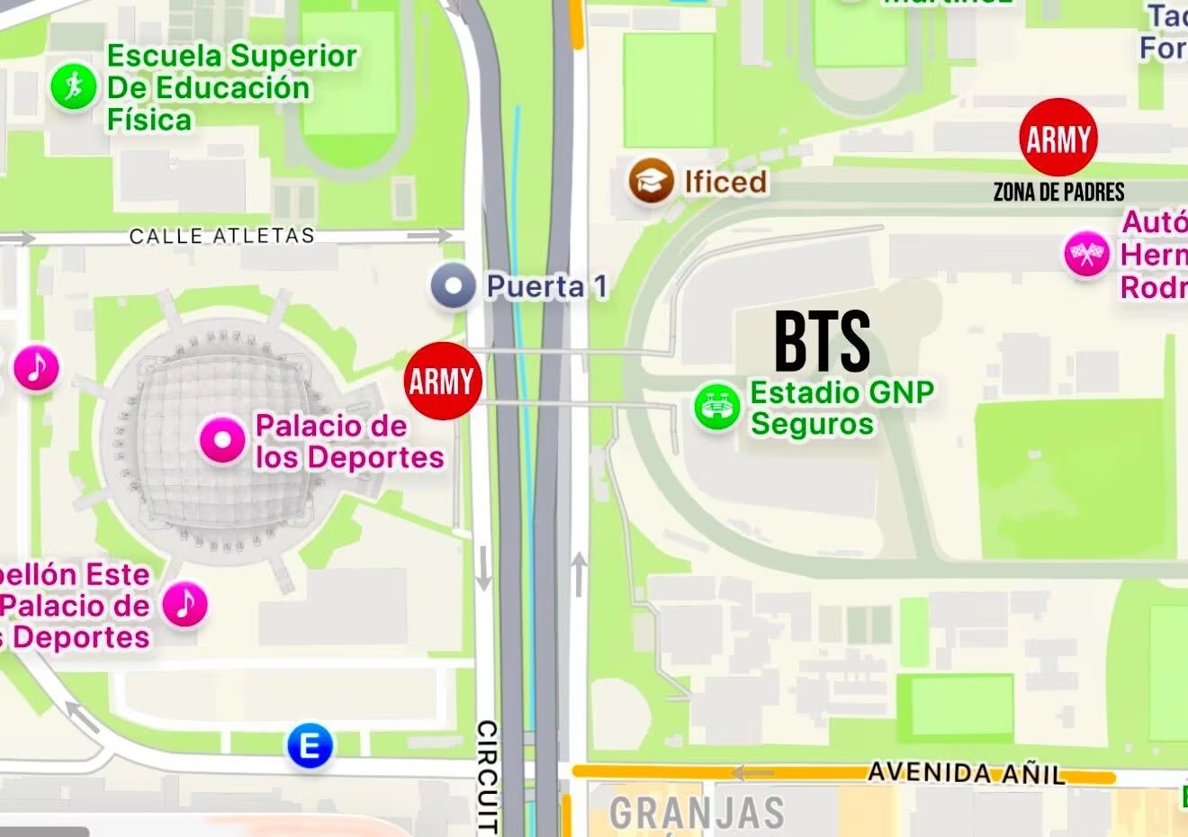 La zona visible: avenida Río Churubusco y gradas de la puerta 6
(Foto: Infobae México)