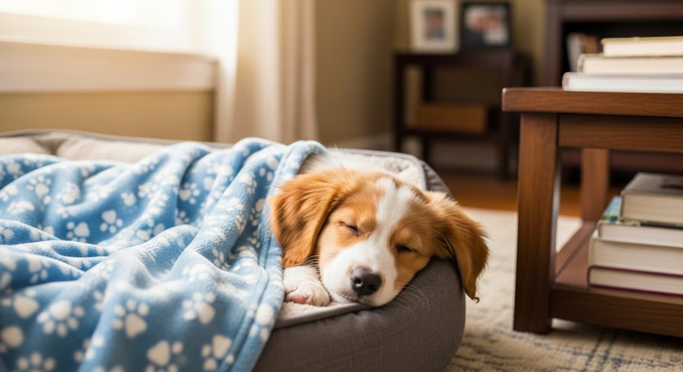 La cama del perro debe estar lejos de las corrientes de aire y hay que agregar mantas si es necesario (Imagen Ilustrativa Infobae)
