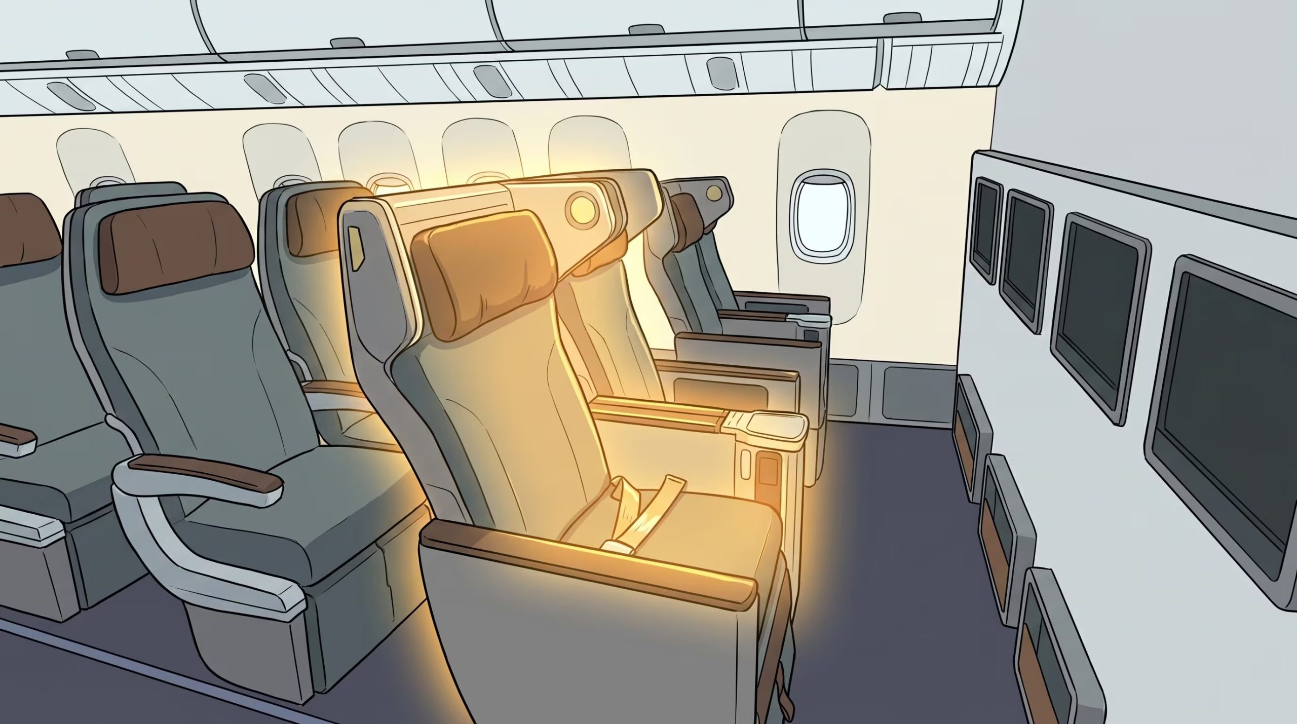 El asiento recomendado se encuentra detrás del mamparo, ofreciendo más privacidad y tranquilidad durante el vuelo (Imagen Ilustrativa Infobae)