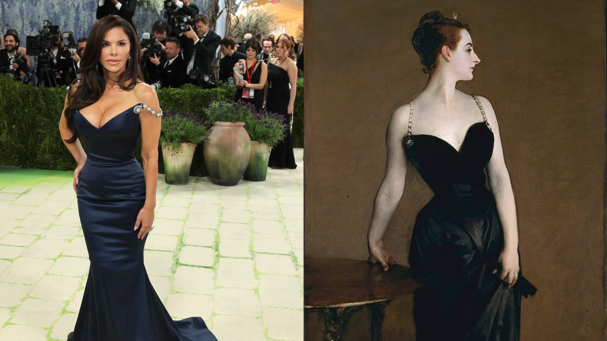 Lauren Sánchez apostó por la elegancia geométrica y el art déco al inspirar su atuendo en los retratos de Tamara de Lempicka