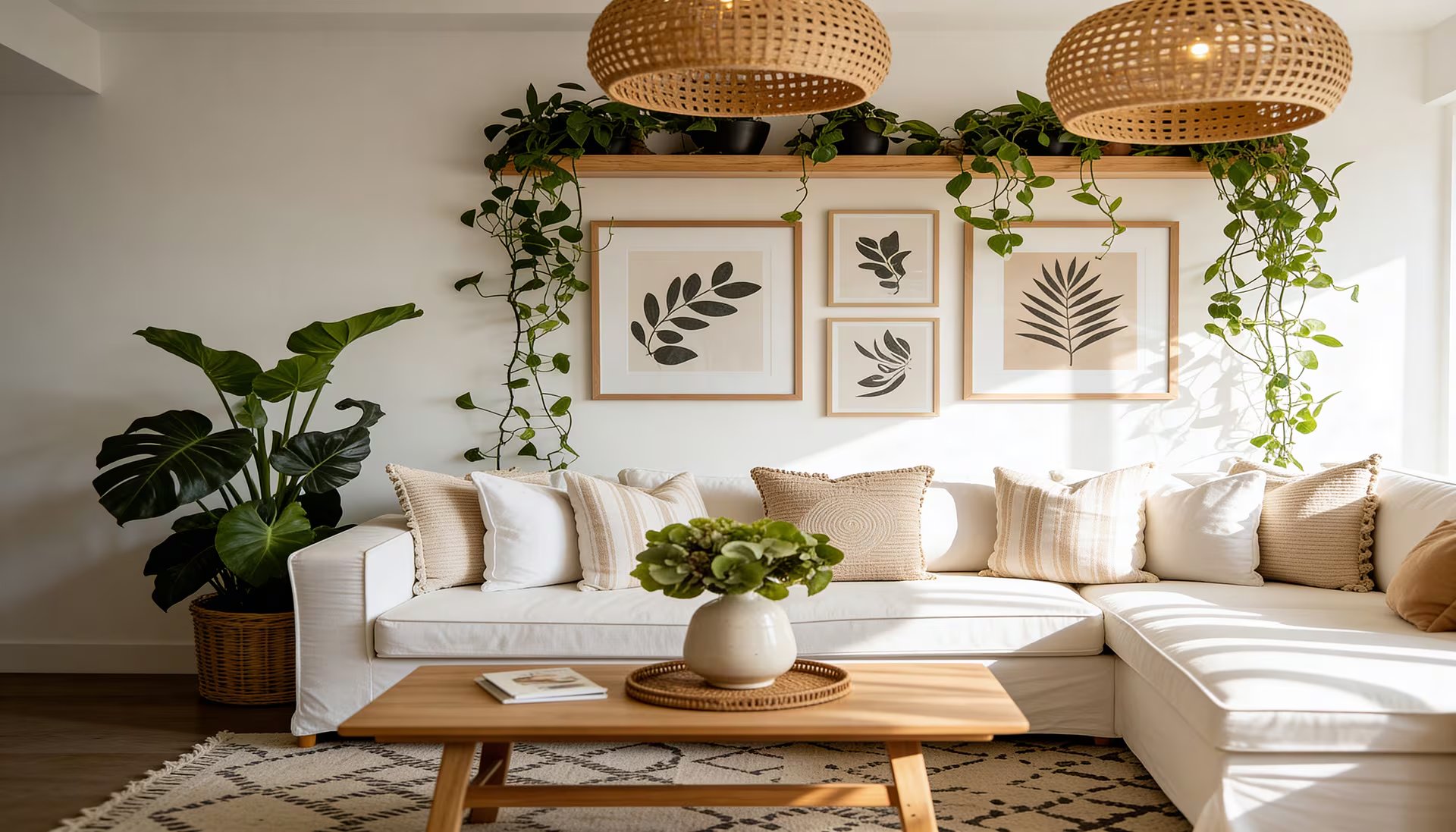 Las palmeras, helechos y cactus son ideales para la sala, ya que brindan variedad, textura y personalidad al espacio
