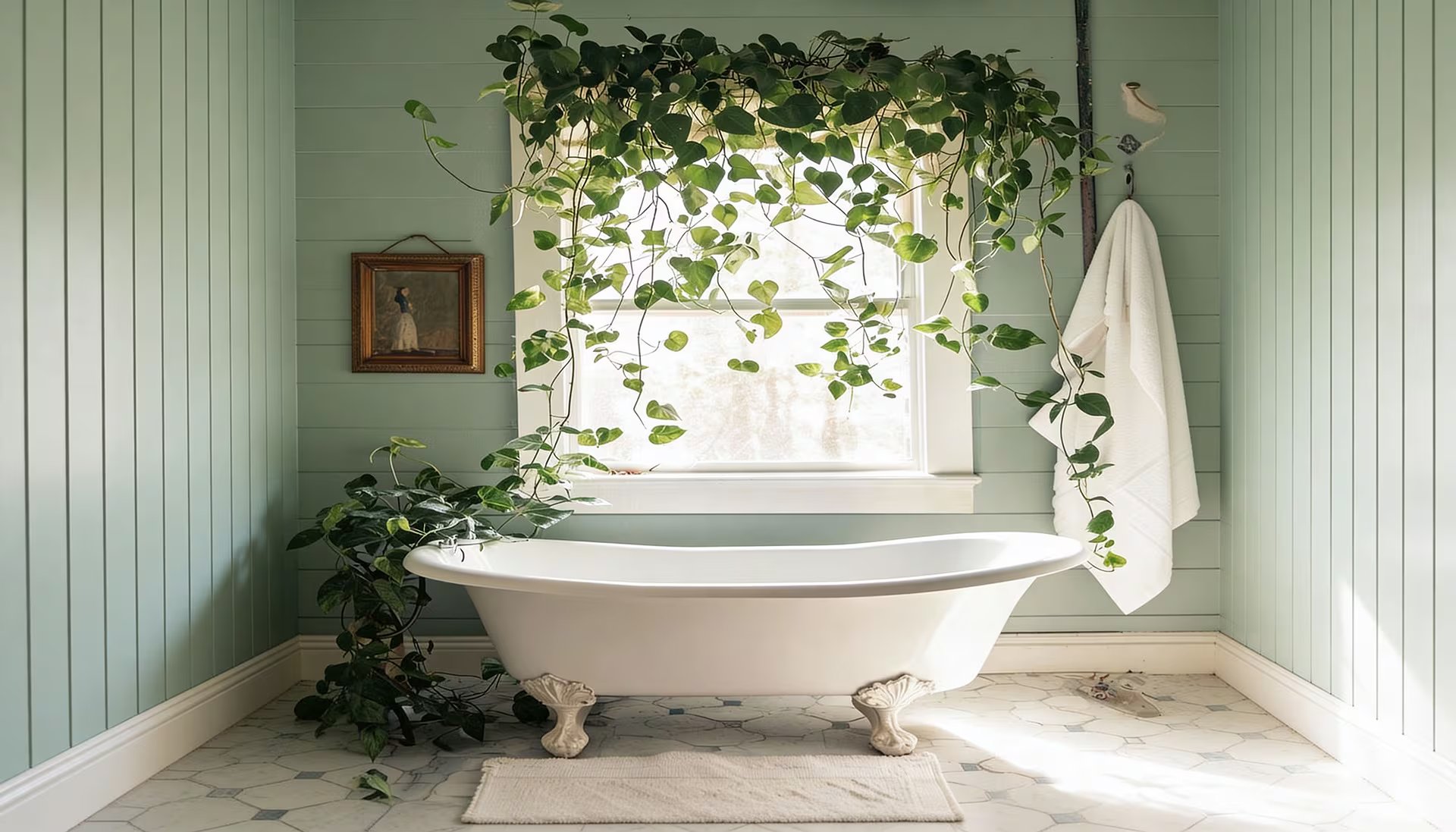En baños, el bambú, helechos y aloe vera resisten la humedad y aportan verdor y color a espacios con poca luz natural
