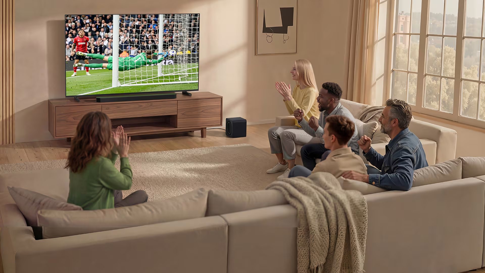 La tecnología Vision AI de Samsung utiliza inteligencia artificial para optimizar la nitidez de las imágenes durante los partidos (Samsung)