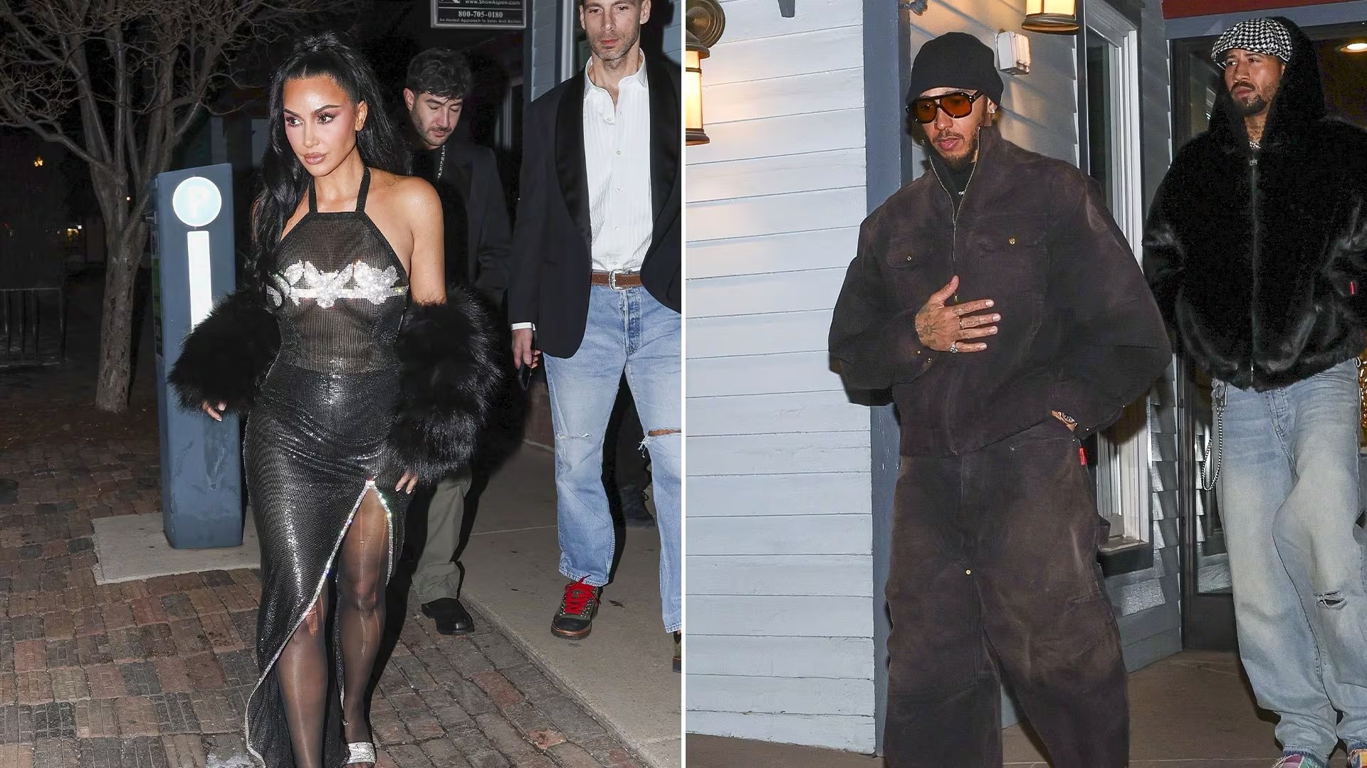 En una gala exclusiva, el contraste entre el vestido de malla y el denim oversize de la pareja marca tendencia en la alfombra roja 