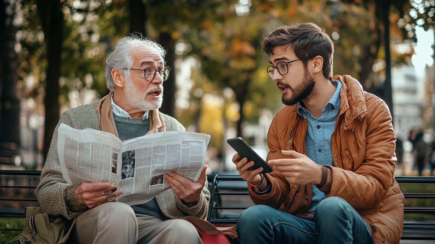 Millennials, generación X y baby boomers discutiendo diferencias de valores y perspectivas en un entorno social - (Imagen Ilustrativa Infobae)