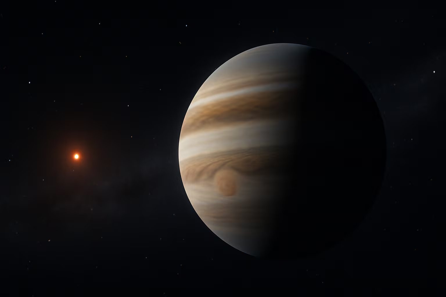 El tránsito planetario de TOI-199b frente a su estrella, que dura siete horas, facilitó una observación detallada por parte del JWST (Imagen Ilustrativa Infobae)