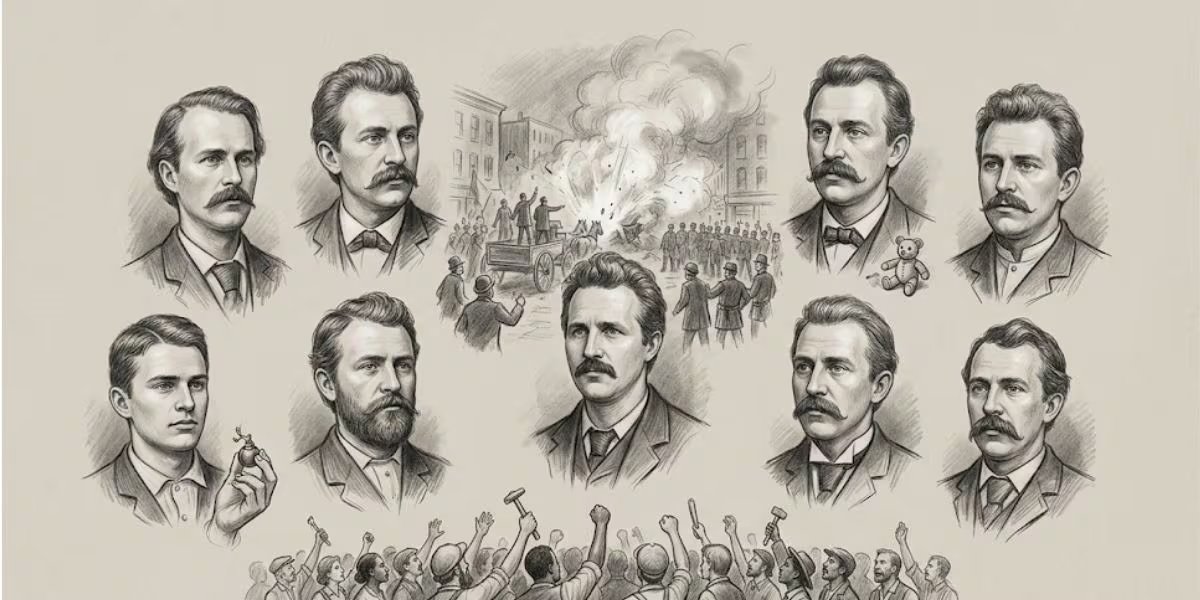 Los Mártires de Chicago: cuatro líderes sindicales fueron ejecutados y uno se suicidó en prisión, mientras otros tres obtuvieron posteriormente el indulto (Imagen Ilustrativa Infobae)