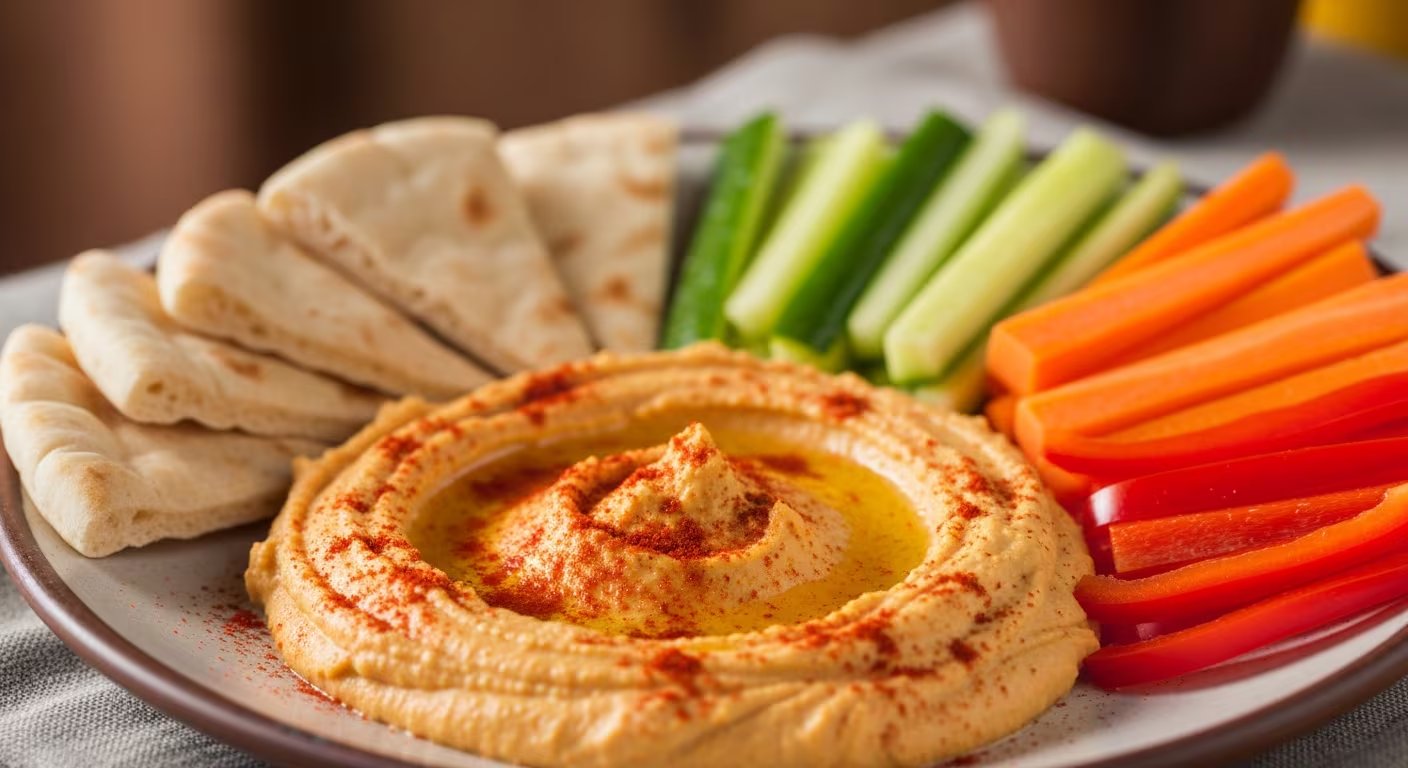 El hummus picante introduce notas intensas gracias al pimentón y el comino, ofreciendo una opción con carácter para quienes buscan un sabor definido en sus entradas o aperitivos (Imagen Ilustrativa Infobae)