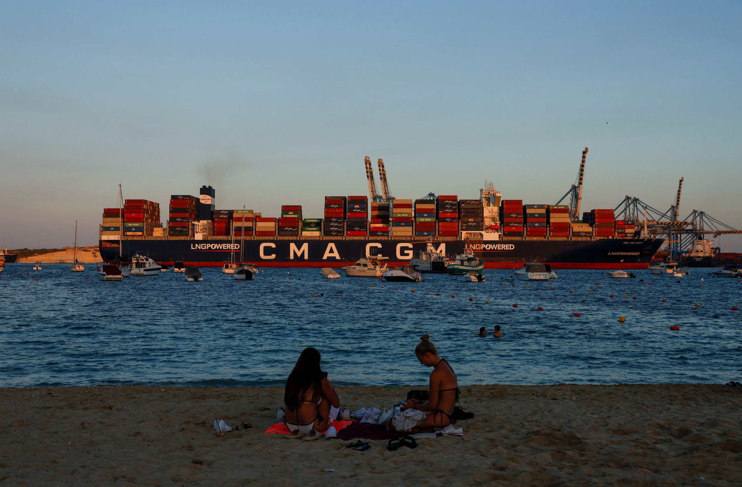 El buque portacontenedores CMA CGM UNITY, el 18 de septiembre de 2025 (REUTERS/Darrin Zammit Lupi)