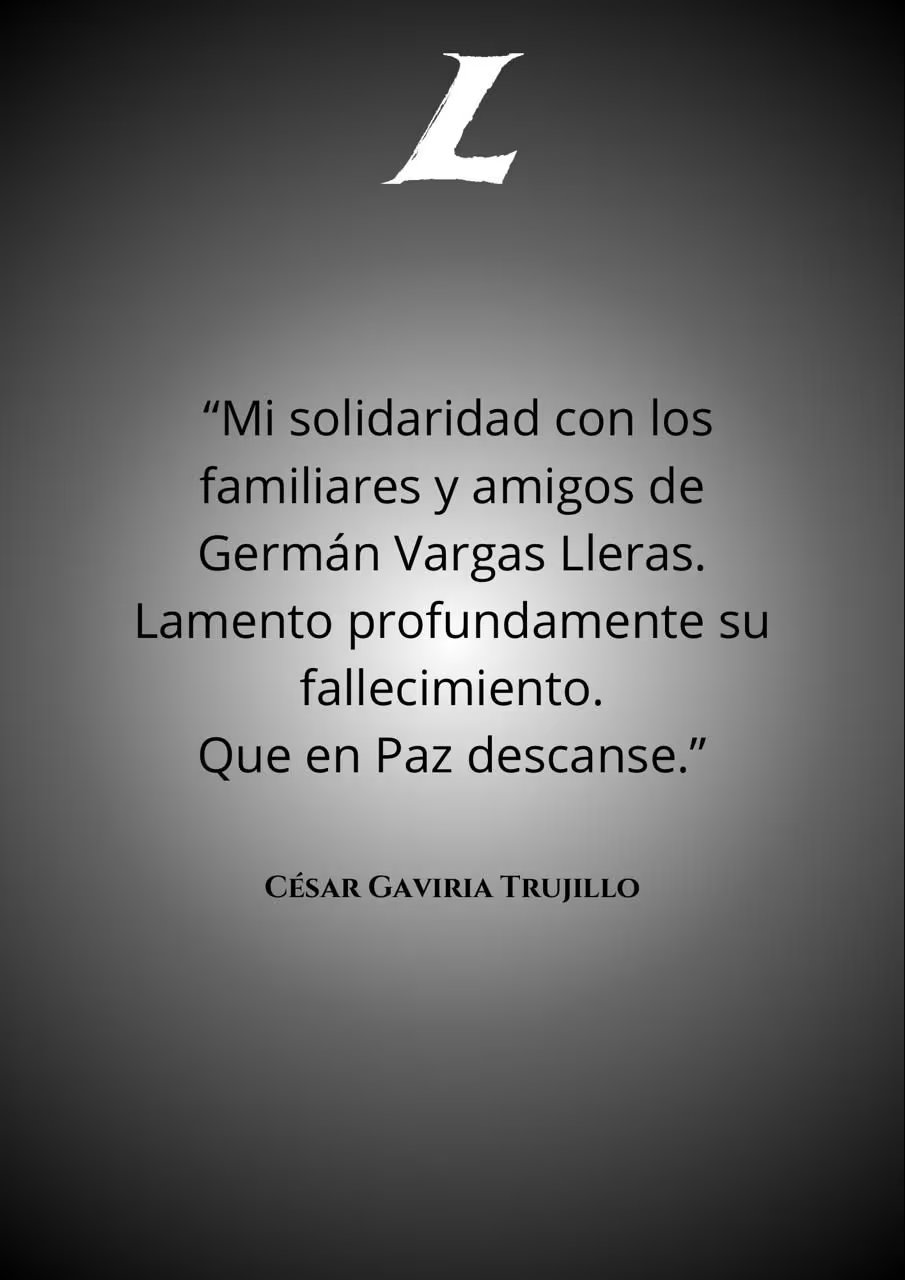 El expresidente César Gaviria lamentó la muerte de Germán Vargas Lleras - crédito Partido Liberal