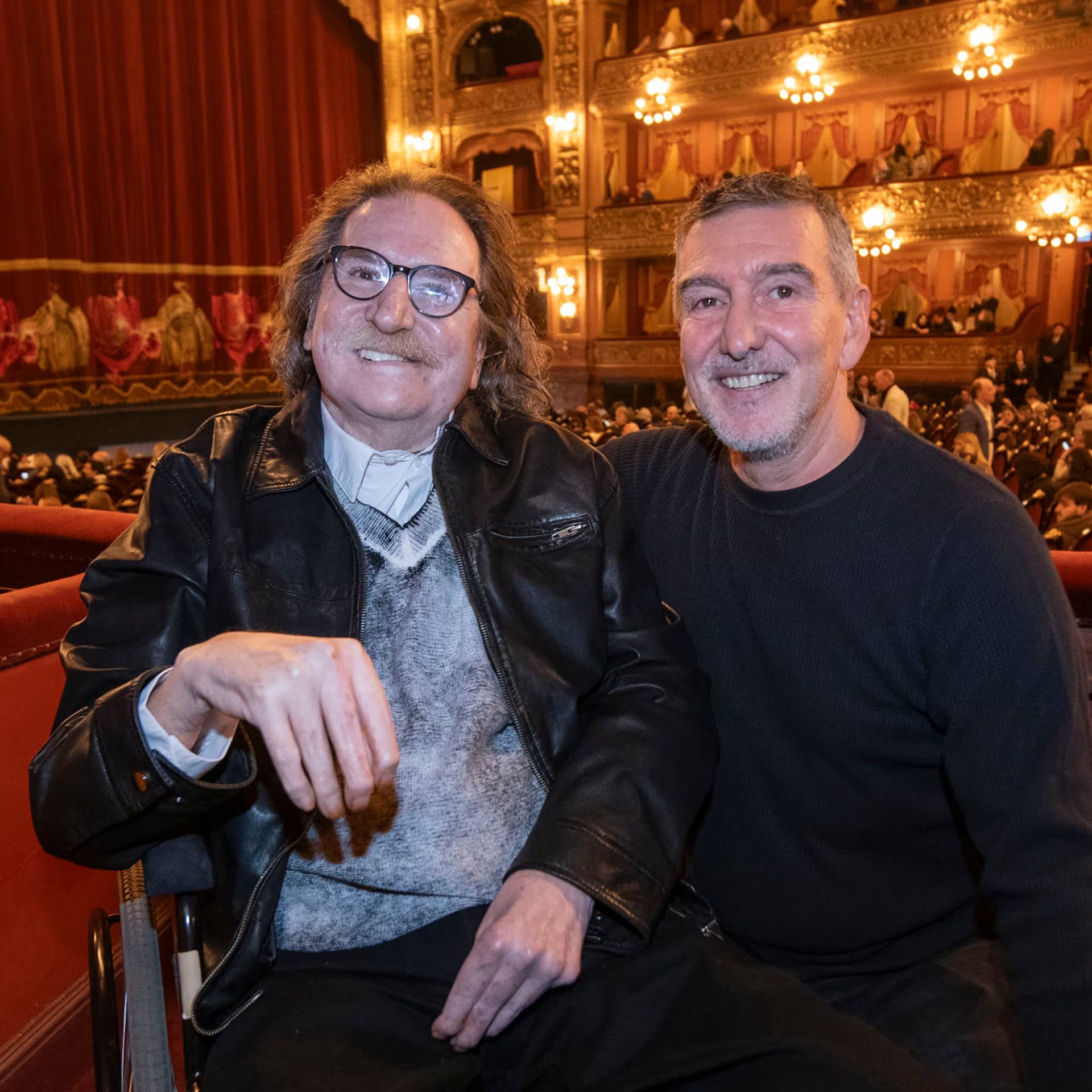 Charly García y Julio Bocca coincidieron en el Teatro Colón durante la función del Programa Mixto del Ballet Estable