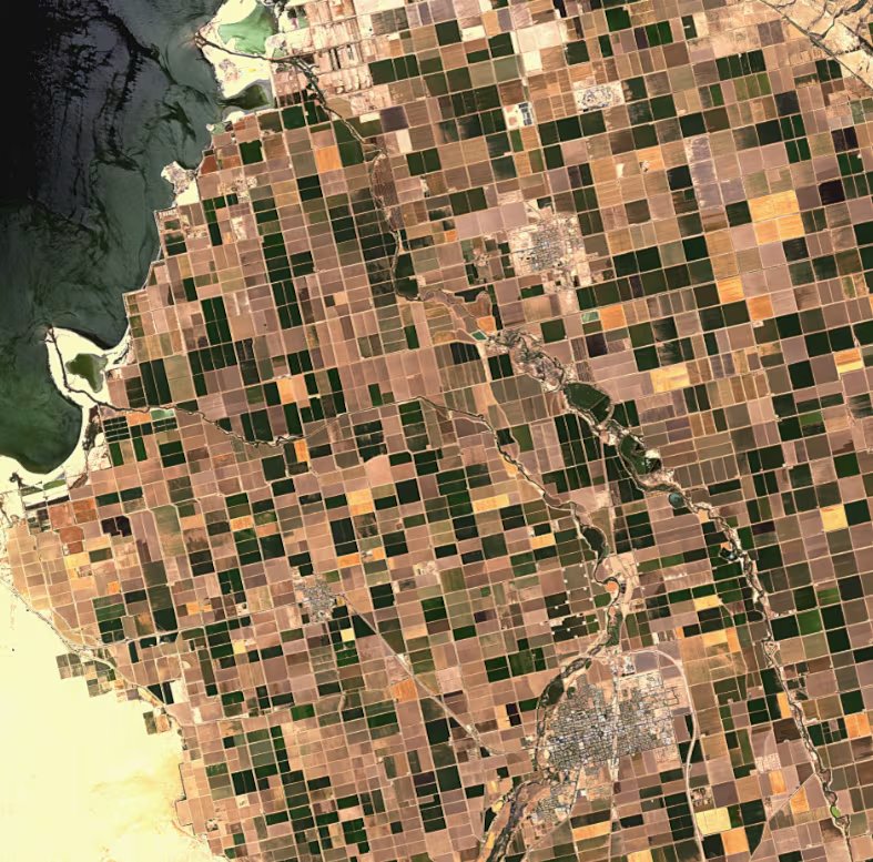 Una región agrícola clave de California enfrenta la presión de megaproyectos de infraestructura tecnológica en un contexto de escasez de agua (ESA/JAXA)