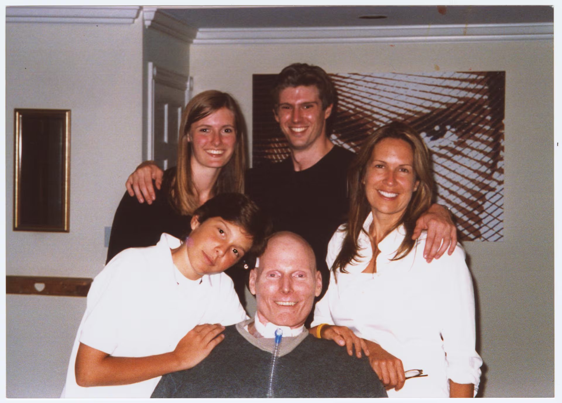 Christopher Reeve junto a Dana, su esposa, y sus tres hijos