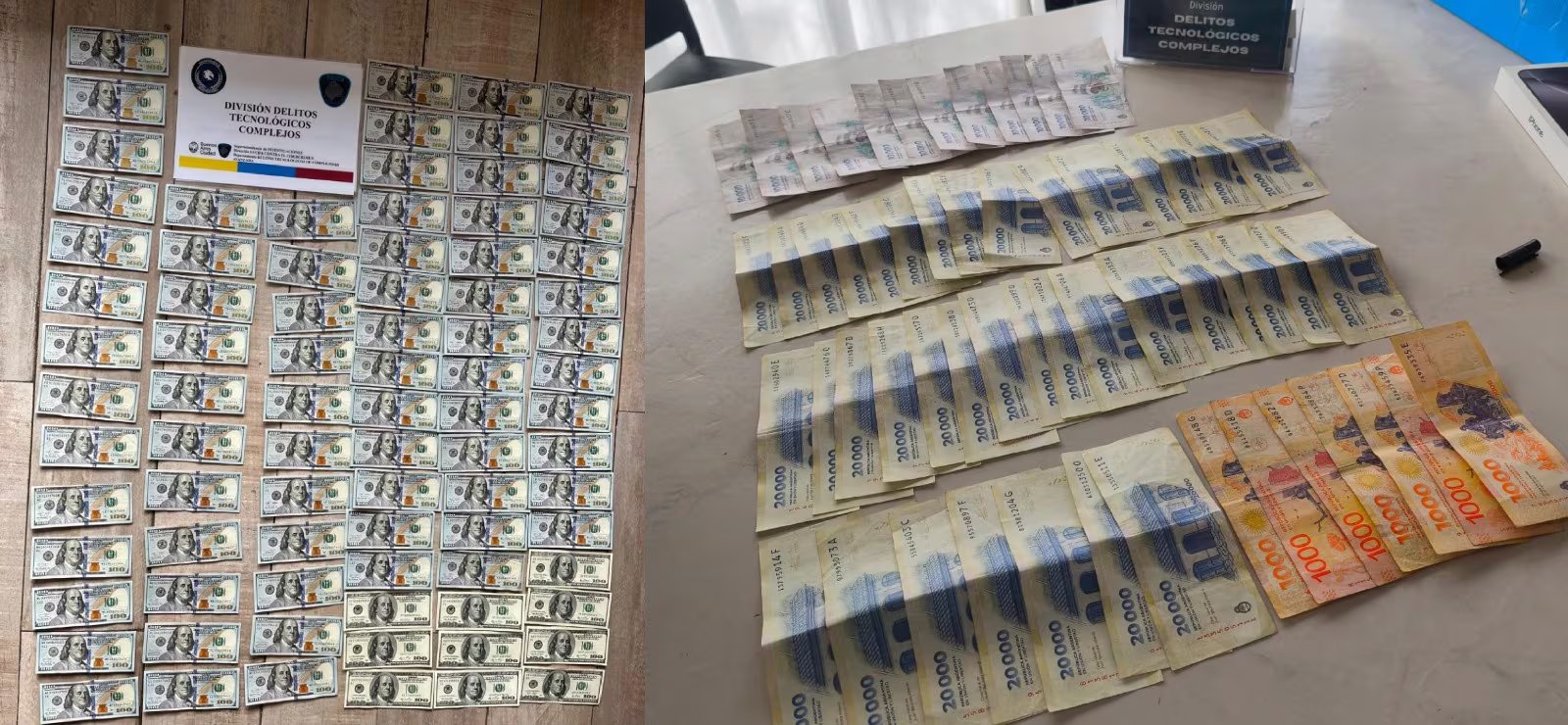 En el operativo se incautaron miles de dólares y pesos