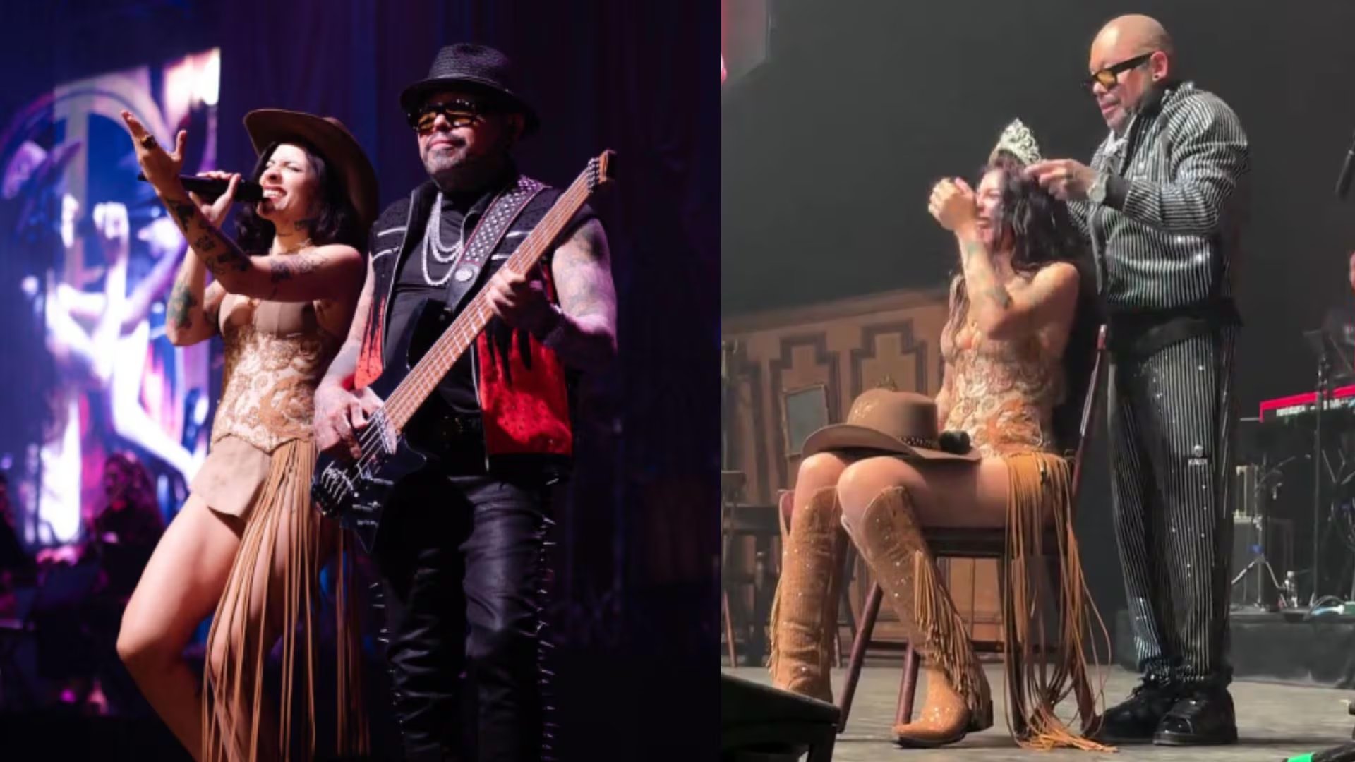 A.B. Quintanilla tocó el bajo junto a Cazzu en el Boeing Center de San Antonio, le puso una corona en la cabeza y publicó un video donde comparó el camino de la argentina con el que vivió junto a Selena. (Captura de pantalla @cazzu / @cazzuglobal)