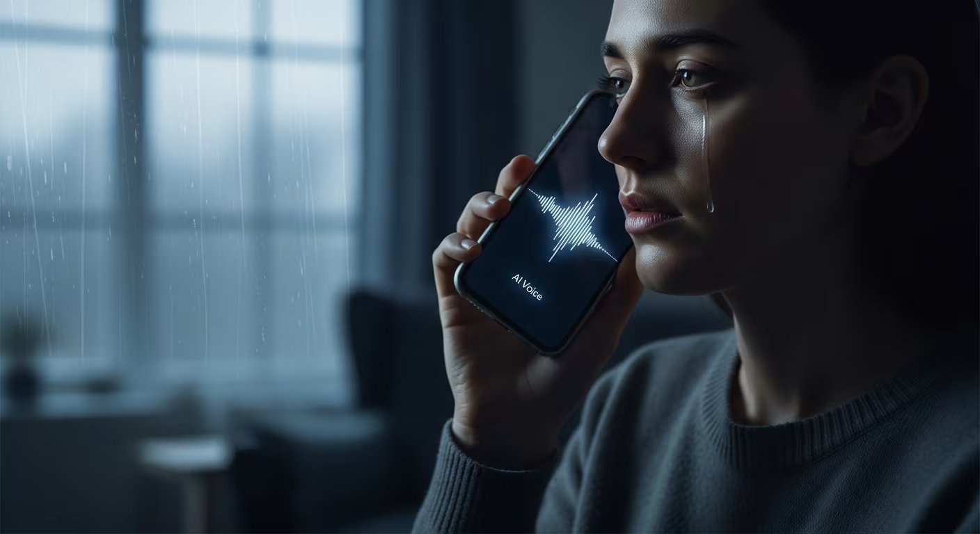 Con solo tres segundos de audio de una persona, los algoritmos de IA pueden replicar su voz de forma casi idéntica, facilitando las estafas digitales. (Imagen Ilustrativa Infobae)