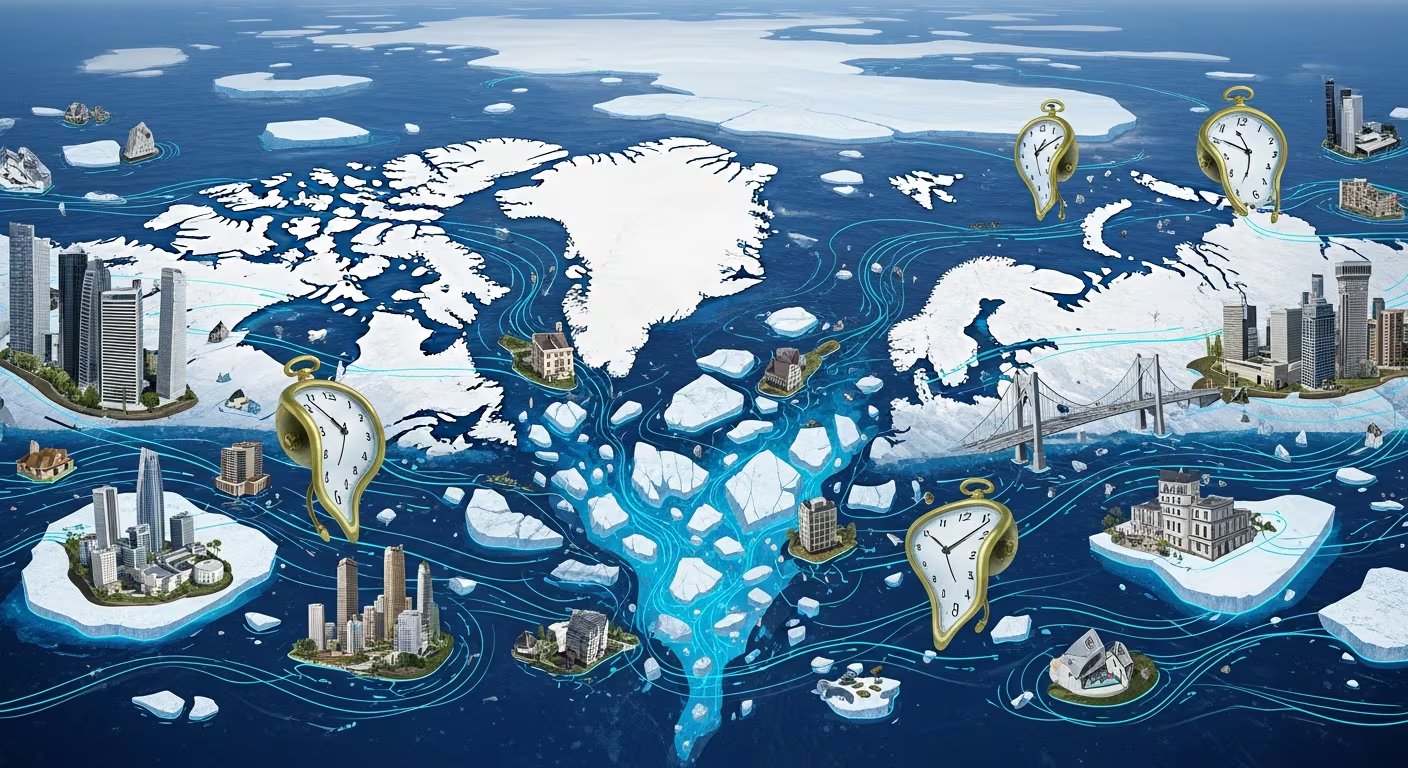 Proyecciones advierten que, si continúan las altas emisiones, la frecuencia de episodios de deshielo extremo en Groenlandia podría triplicarse a fin de siglo (Imagen Ilustrativa Infobae)