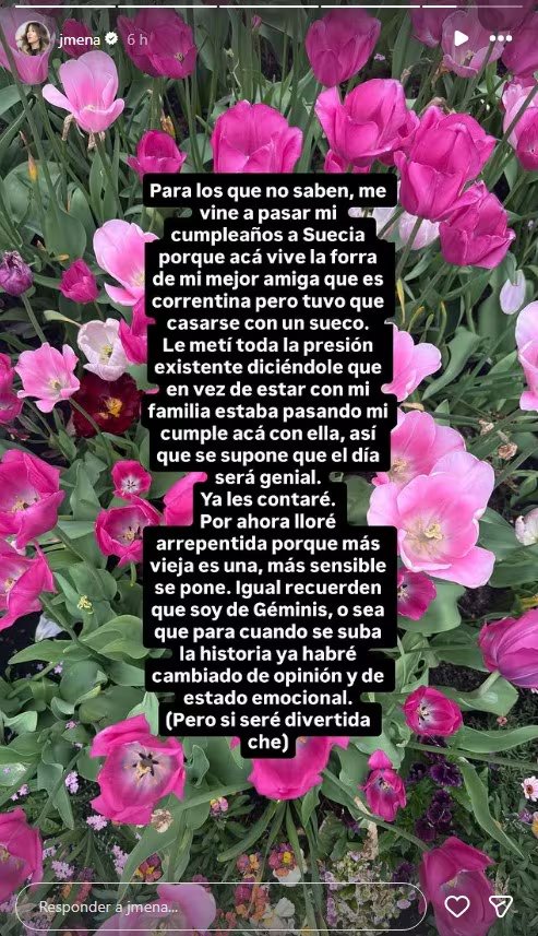 Jimena Barón dio detalles de su estadía en Suecia justo el día de su cumpleaños (Instagram)
