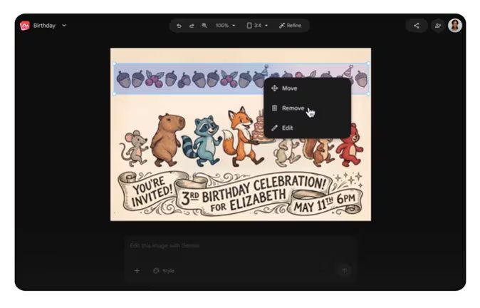 Es posible crear invitaciones en cuestión de segundos en Google Pics. (Google)