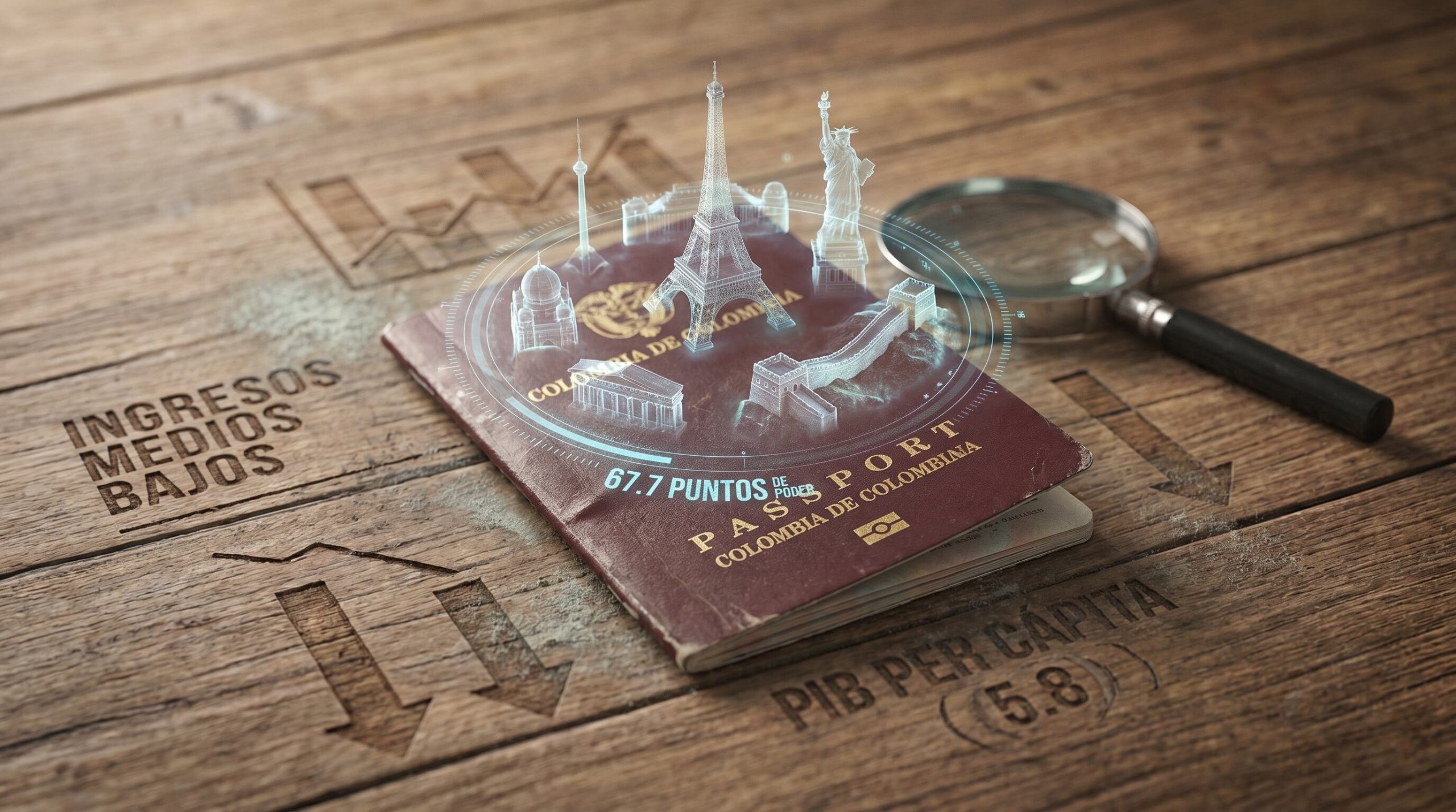 El informe señala que el poder del pasaporte colombiano alcanza 67,7 puntos, situándose en un nivel medio de acceso global - crédito (Imagen Ilustrativa Infobae)