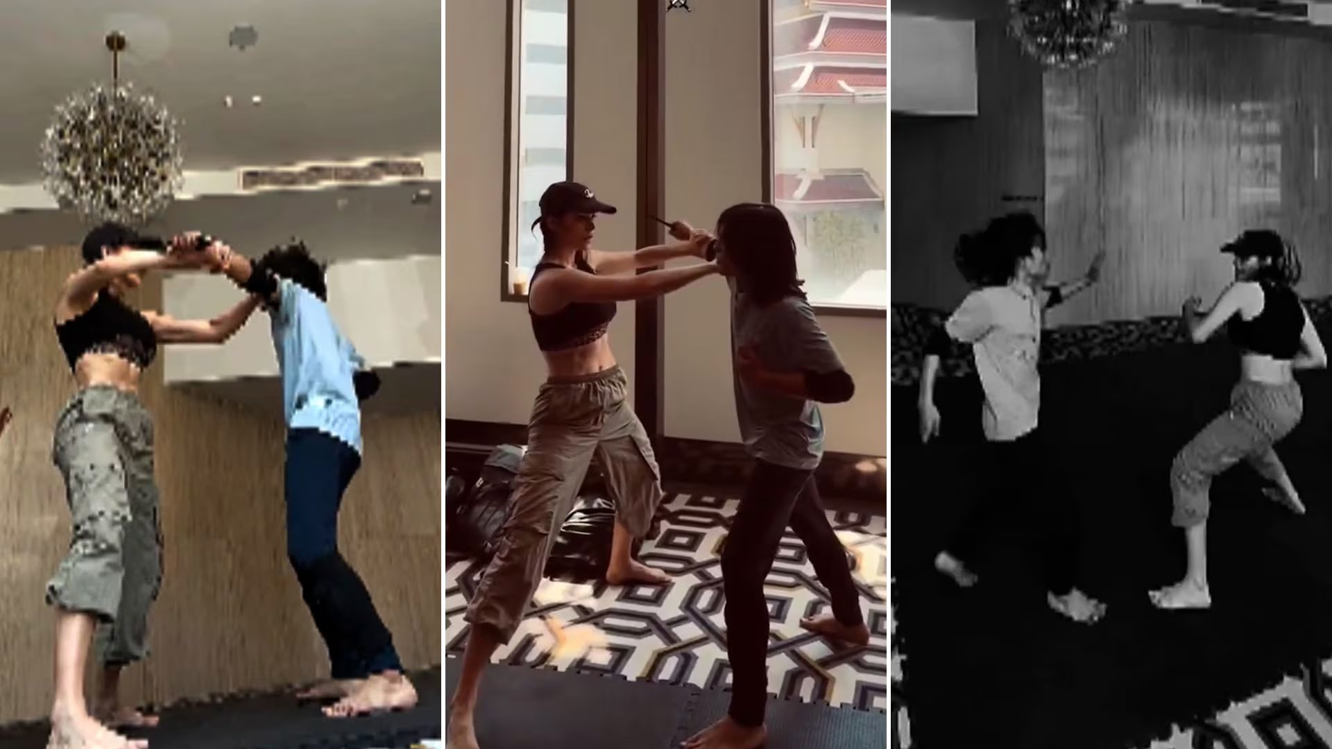 El entrenamiento de coreografías de lucha de Eva de Dominici en Tailandia