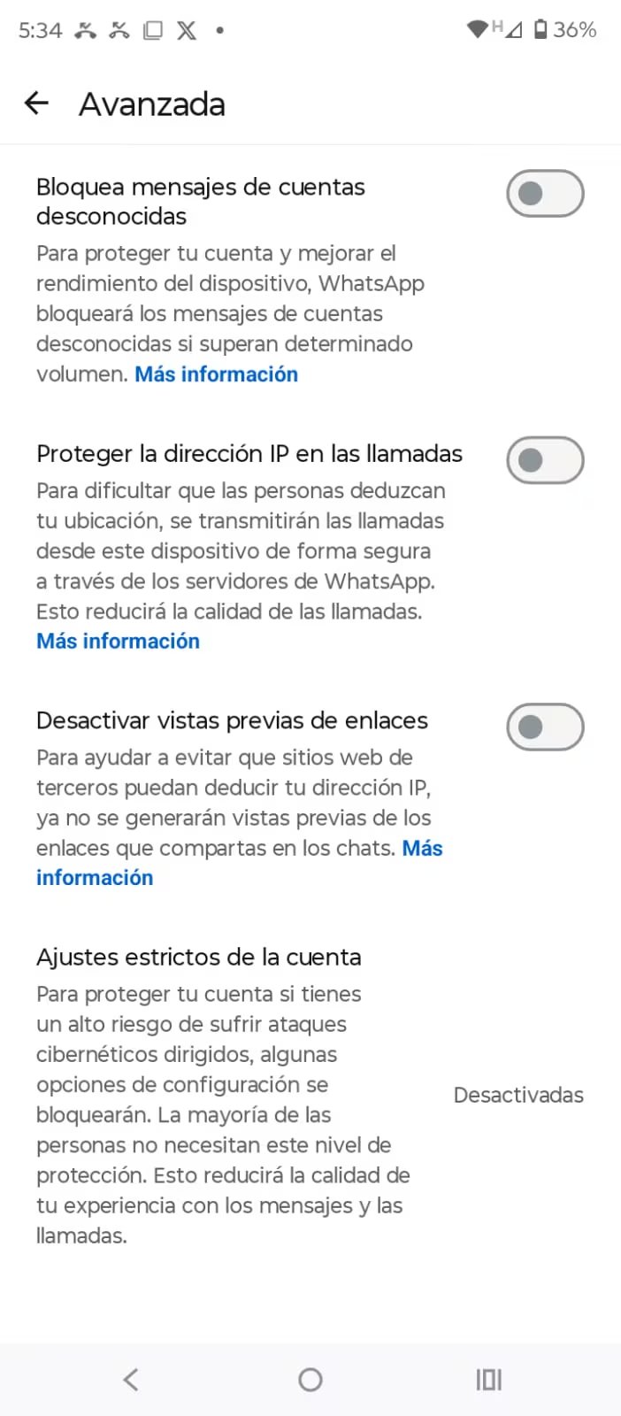 WhatsApp ofrece una configuración estricta que silencia llamadas de desconocidos y protege información personal. (elyex América)