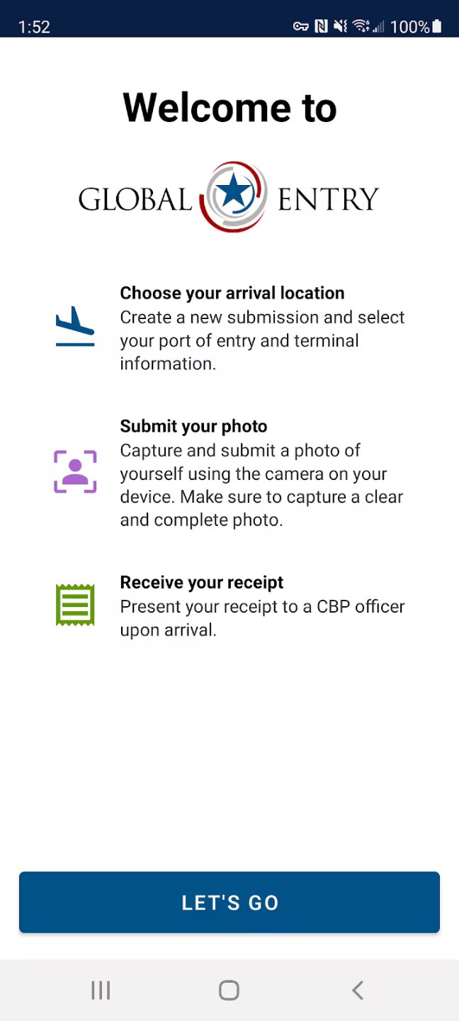 La aplicación móvil de Global Entry permite a los viajeros salvadoreños completar la declaración aduanera desde su teléfono antes de llegar a Estados Unidos, agilizando el proceso de ingreso en los aeropuertos. (Play Store)
